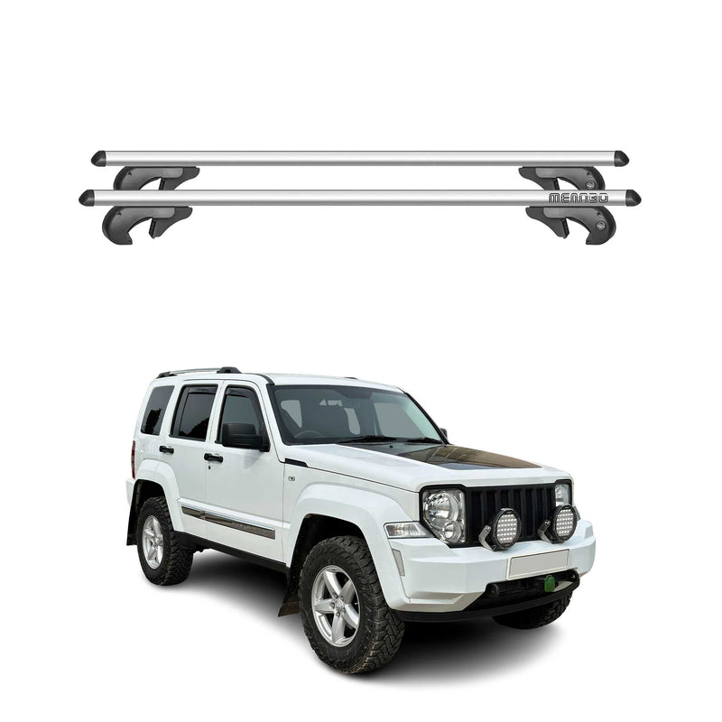 Barres de toit transversales pour Jeep Cherokee KK 2008-2013 90kg Alu Gris