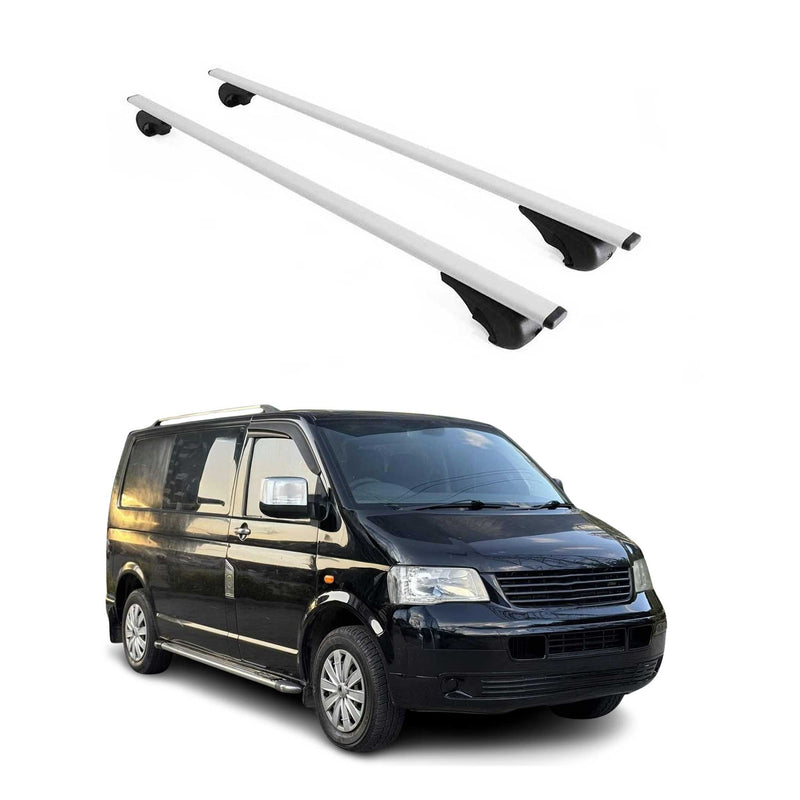 Barres de toit Transversales pour VW Transporter T5 2003-2015 Fer Argent