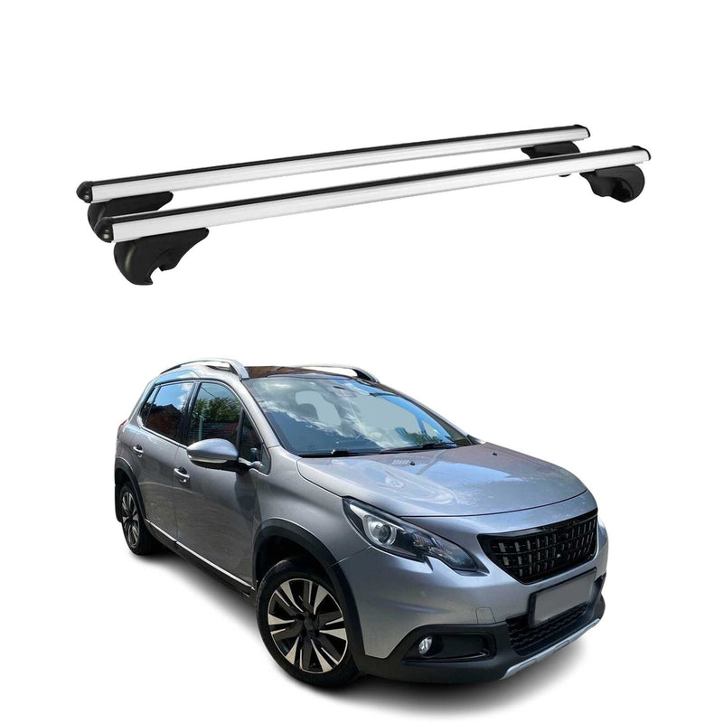 Barres de toit Transversales pour Peugeot 2008 2013-2020 Aluminium Argent