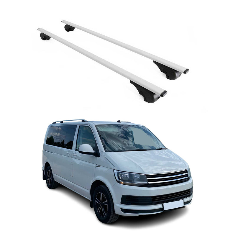 Barres de toit Transversales pour VW Multivan Caravelle T6 Fer Argent