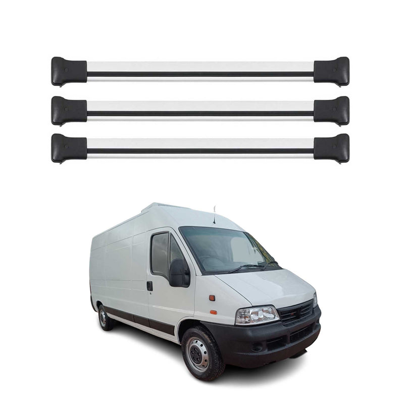 Barres de toit transversales pour Fiat Ducato 2006-2025 Aluminium Gris 3x