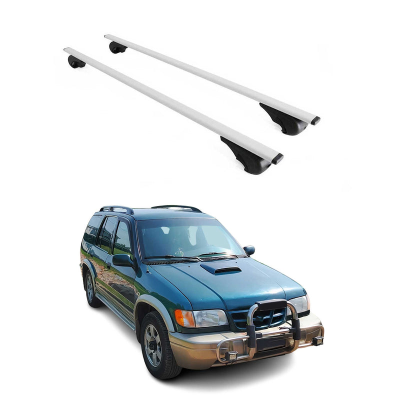 Barres de toit Transversales pour Kia Sportage 1993-2010 Fer Argent