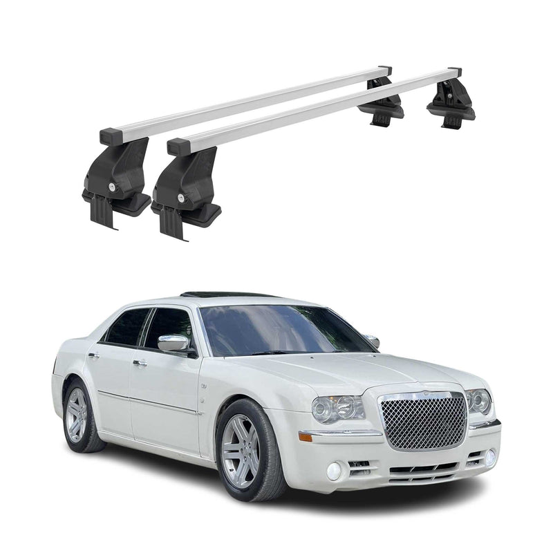 Barres de toit transversales pour Chrysler 300C 2005-2014 Acier Gris