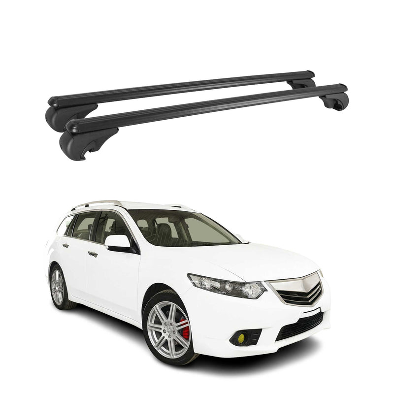 Barres de toit transversales pour Acura TSX Sportwagon 2010-2014 Aluminium Noir