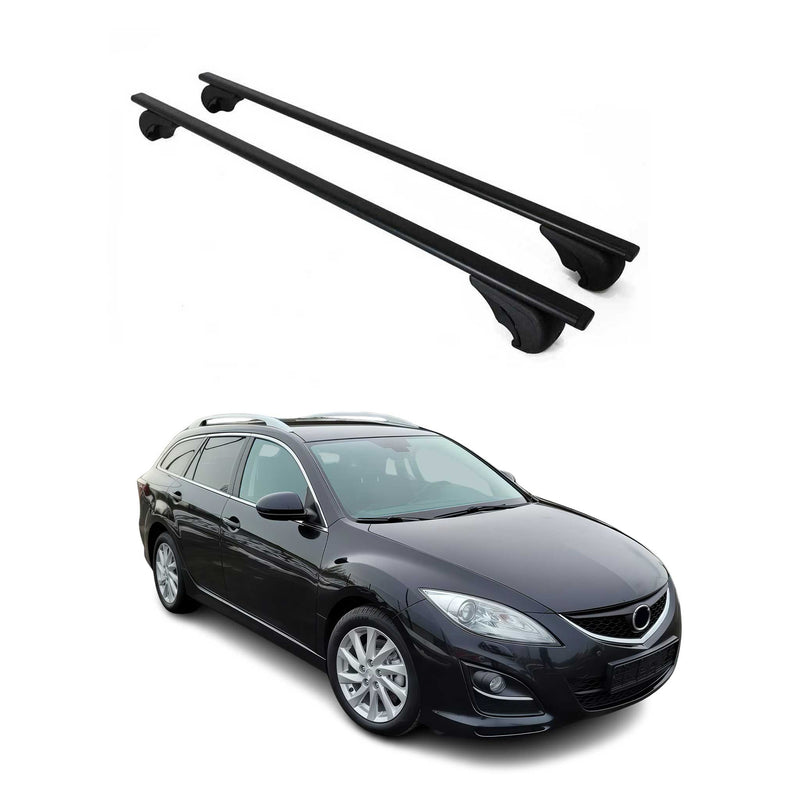 Barres de toit Transversales pour Mazda 6 Break 2007-2013 Fer Noir