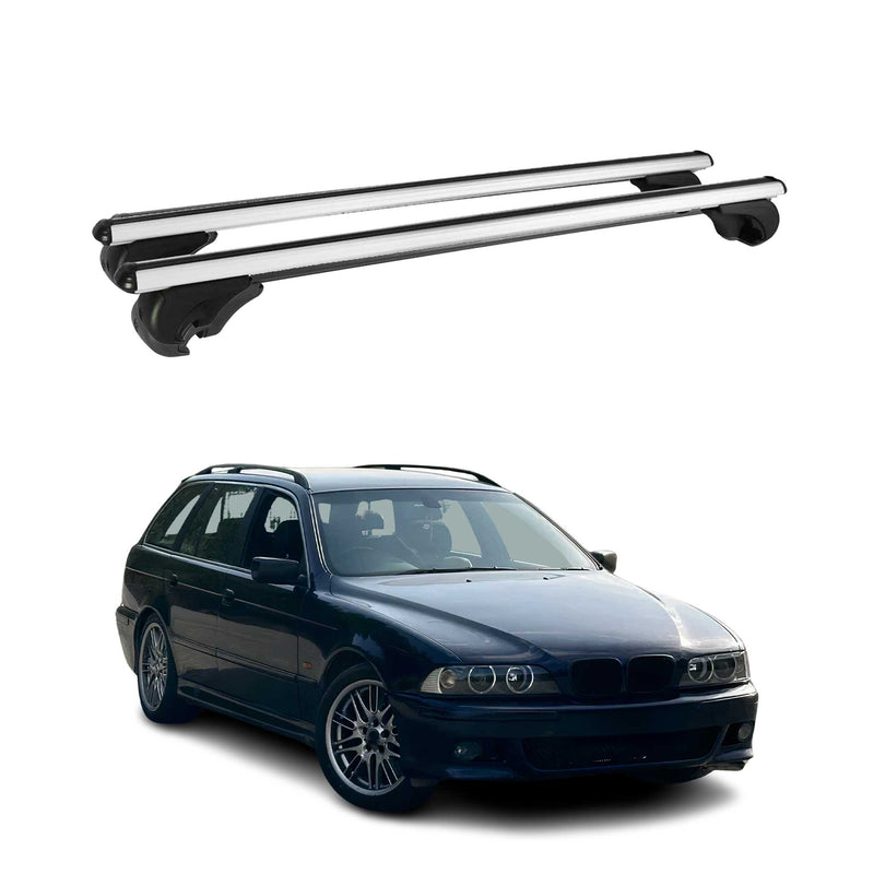 Barres de toit transversales pour BMW Série 5 E39 Break 1997-2004 Alu Argent