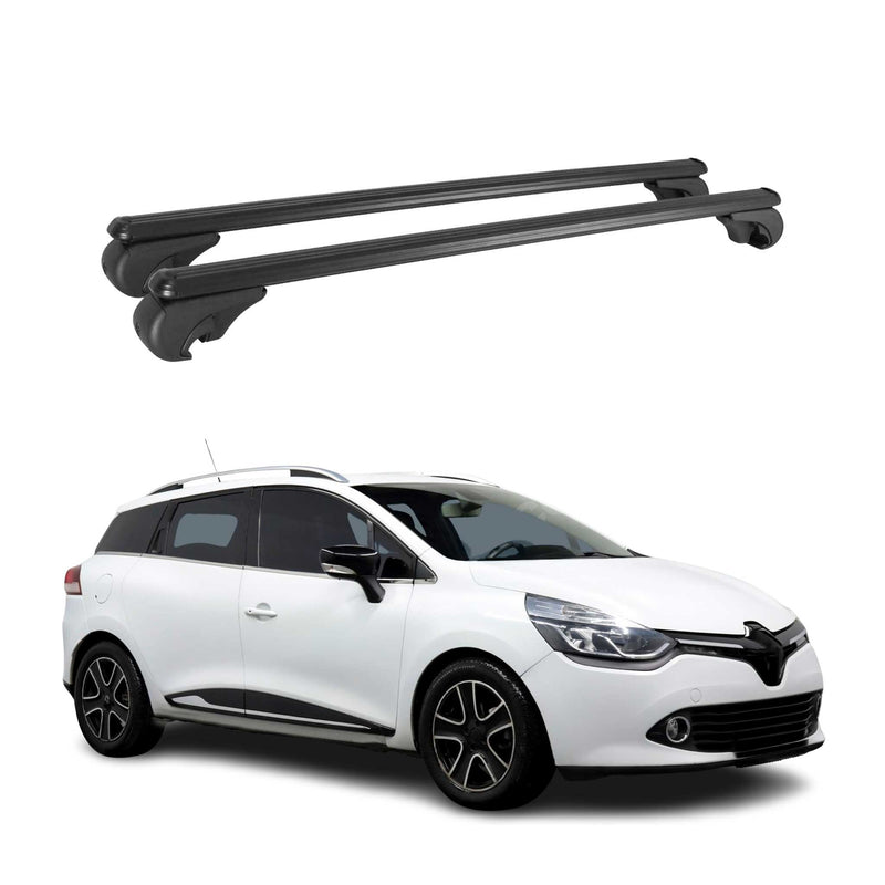 Barres de toit Transversales pour Renault Clio Grandtour 2012-2019 Alu Noir
