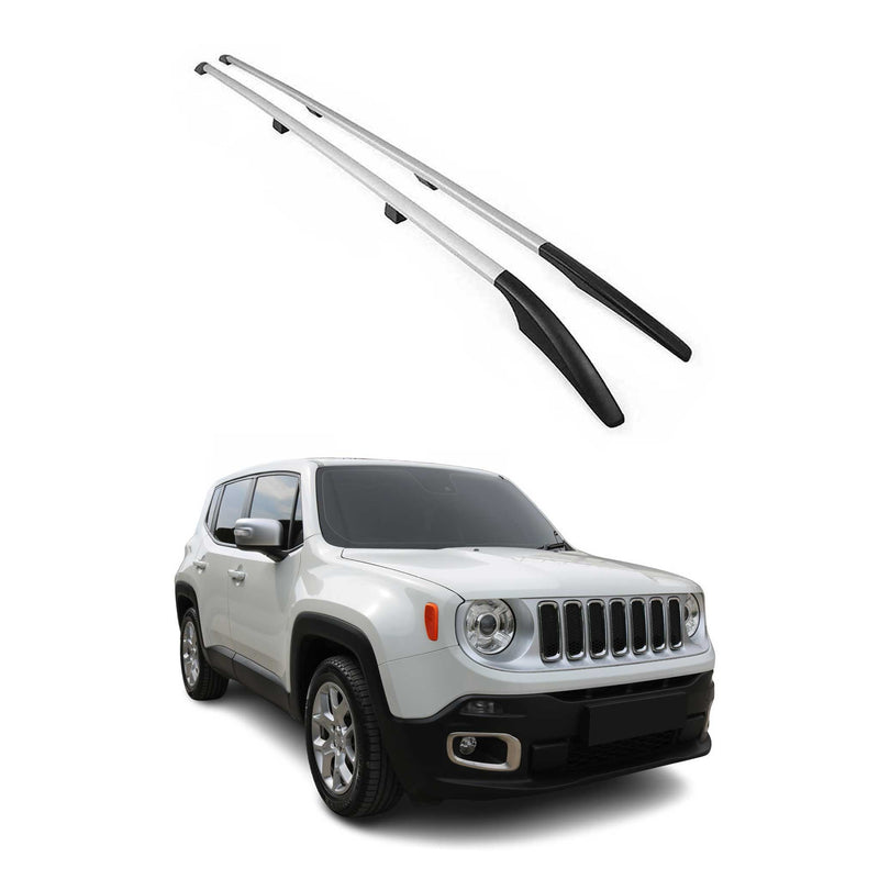 Barres de toit longitudinales pour Jeep Renegade 2014-2024 Aluminium Gris