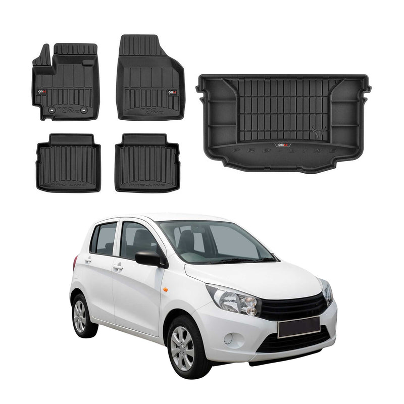 Kit Tapis de Sol et Coffre pour Suzuki Celerio 2014-2020 TPE Noir