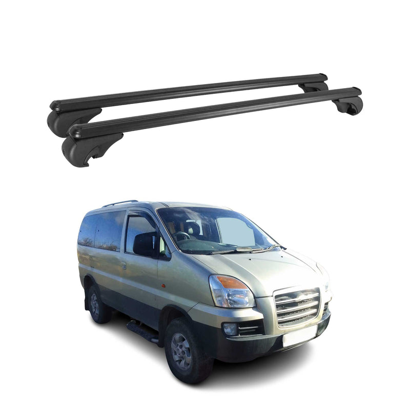 Barres de toit Transversales pour Hyundai H1 Starex 1997-2008 Aluminium Noir