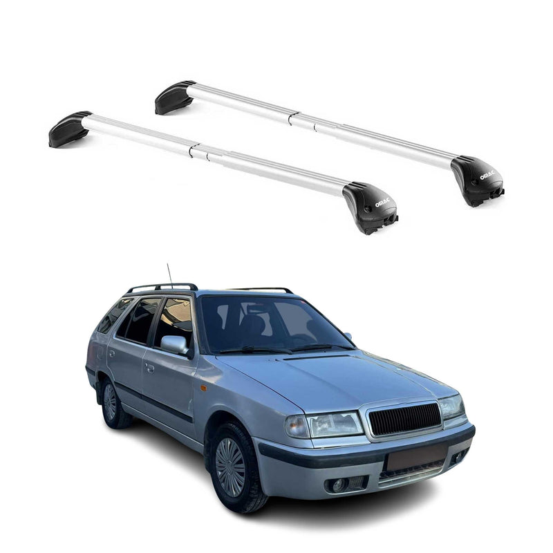 Barres de toit pour Skoda Felicia Wagon 6U 1995-2001 5P Gris Argenté 2x ABE