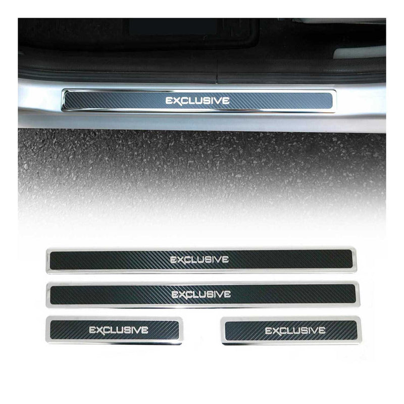 Couverture de Seuil de porte pour voiture Universel acier inox chromé 4 Pcs