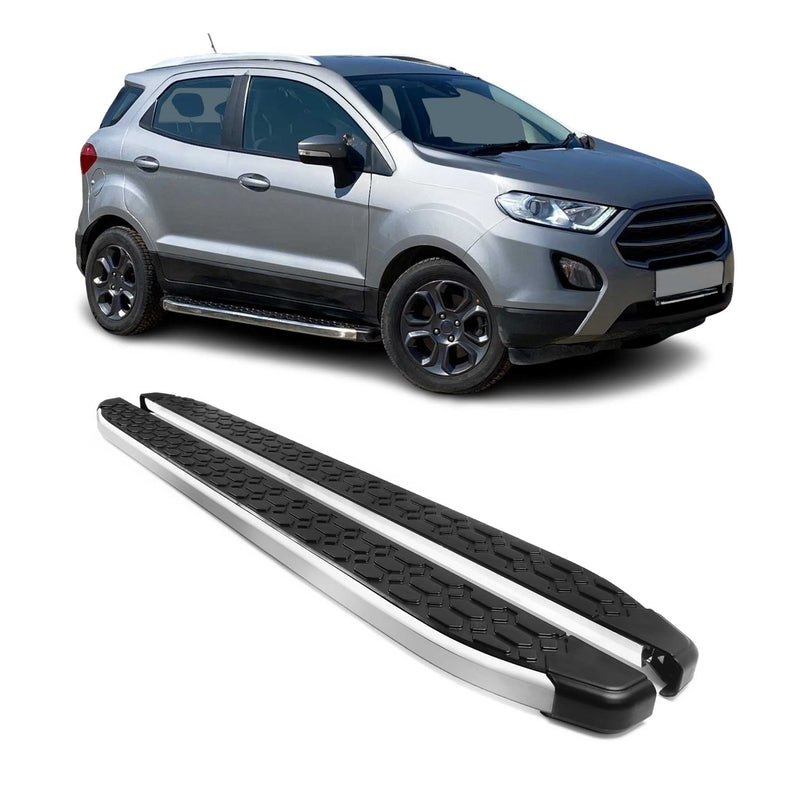 Marchepieds Latéraux pour Ford Ecosport 2013-2024 Gris Noir Aluminium 2Pcs