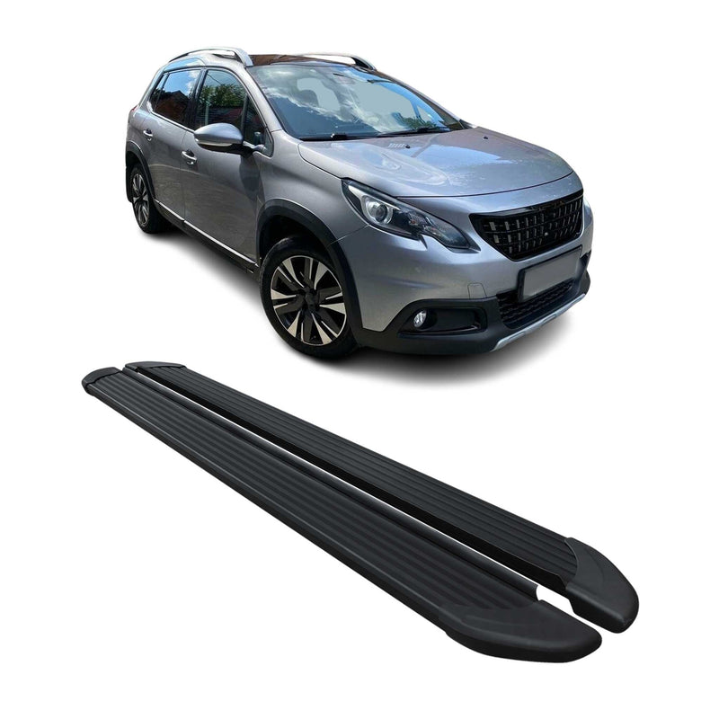 Marchepieds Latéraux pédale pour Peugeot 2008 2013-2019 Noir Aluminium 2Pcs