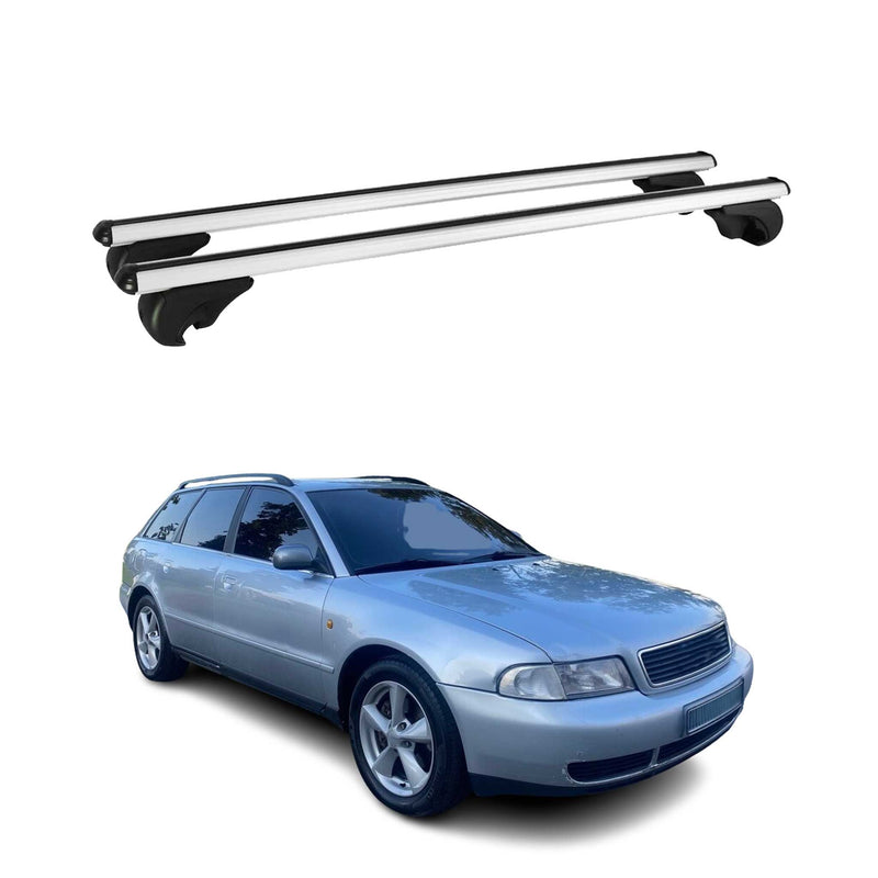 Barres de toit transversales pour Audi A4 B5 Break 1994-2001 Aluminium Argent