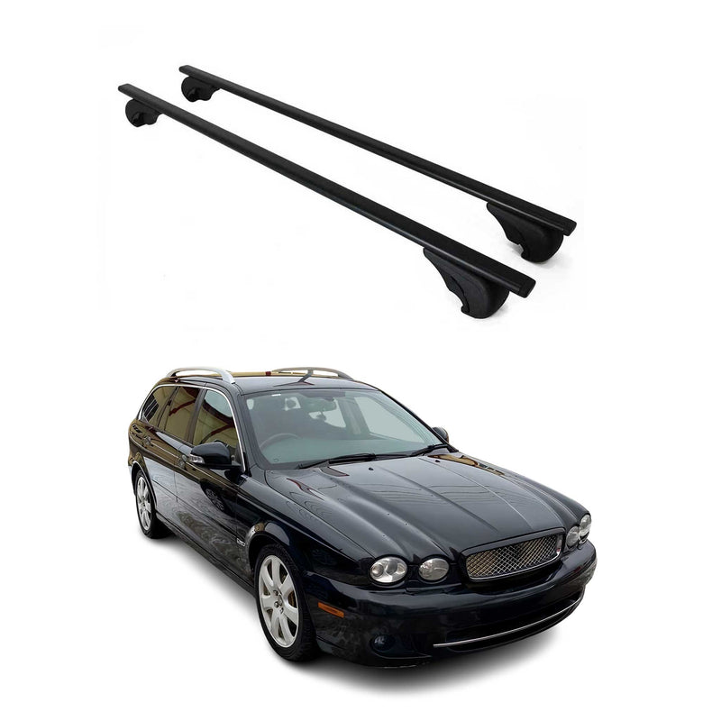 Barres de toit Transversales pour Jaguar X-Type Break 2003-2009 Fer Noir