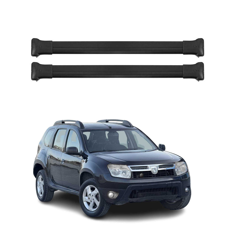 Barres de toit transversales pour Dacia Duster 2010-2013 Pre-FL Aluminium Noir