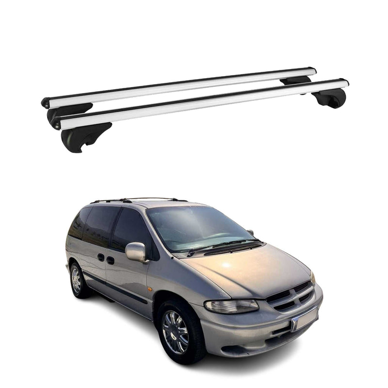 Barres de toit Transversales pour Chrysler Grand Voyager 1995-2001 Alu Argent