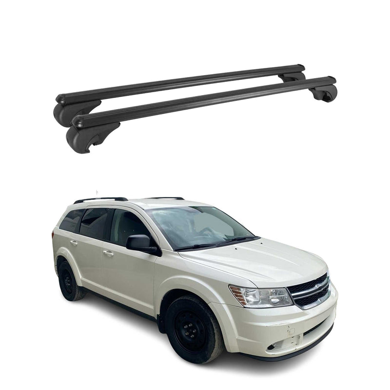 Barres de toit Transversales pour Dodge Journey 2008-2024 Aluminium Noir