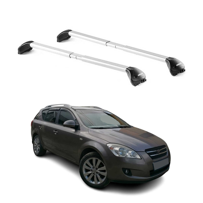 Barres de toit pour Kia Cee'd Wagon ED 2007-2012 Gris Argenté 2 pièces ABE