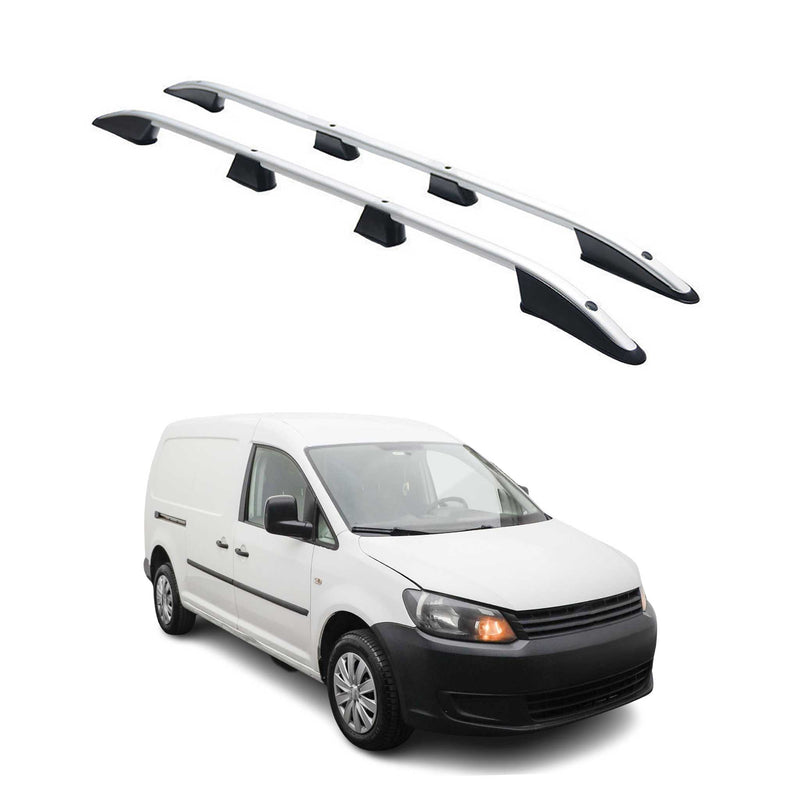 Barres de toit longitudinales pour VW Caddy 2010-2015 L2 Long Aluminium Gris