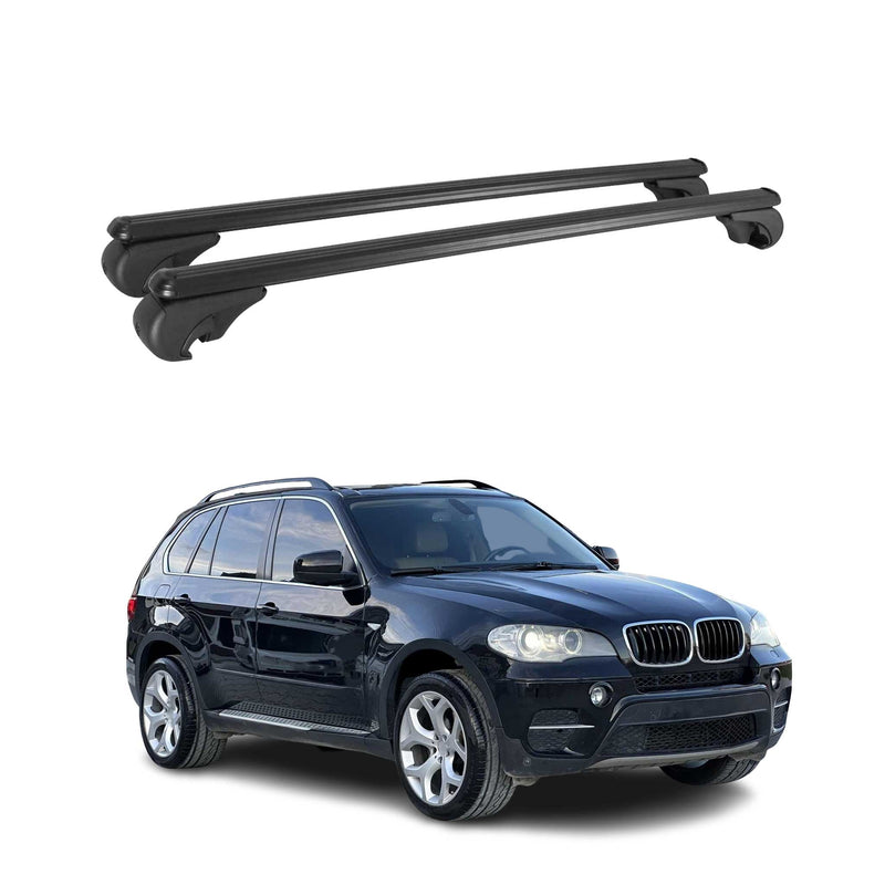 Barres de toit transversales pour BMW X5 E70 2006-2013 Aluminium Noir