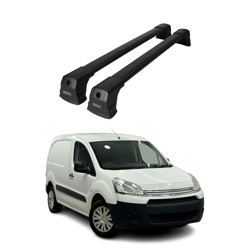 Barres de Toit Transversales pour Citroen Berlingo 2008-2018 Alu Noir 2x