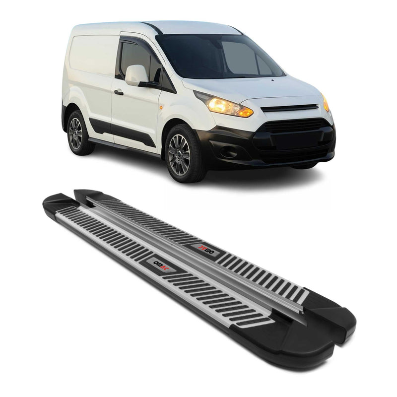 Marchepieds Latéraux pour Ford Connect 2014-2021 Aluminium Noir Gris L1 Court 2x