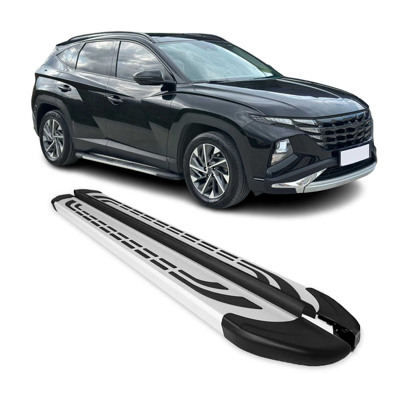 Marchepieds Latéraux pédale pour Hyundai Tucson 2020-2025 Aluminium Gris 2Pcs