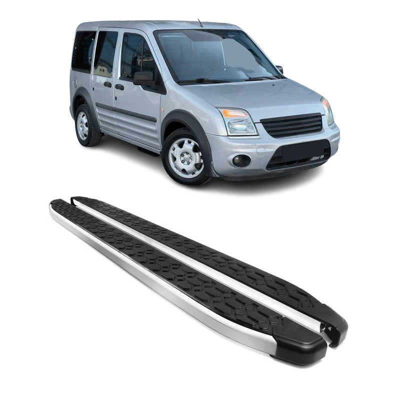Marchepieds Latéraux pour Ford Connect 2002-2013 Gris Noir Aluminium L1 Court 2x