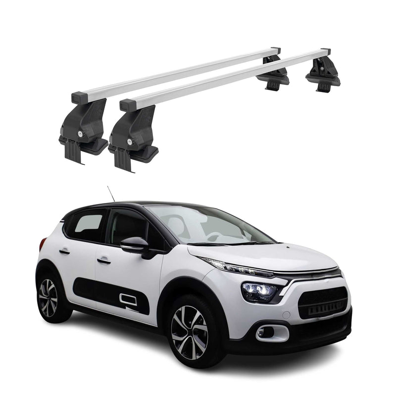 Menabo Barres de toit transversales pour Citroën C3 IV 2024-2025 Acier Gris 2x