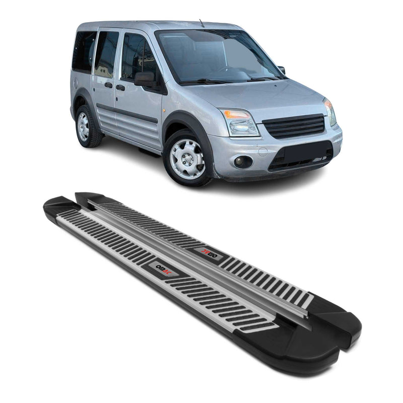Marchepieds Latéraux pour Ford Connect 2002-2013 Aluminium Noir Gris L1 Court 2x