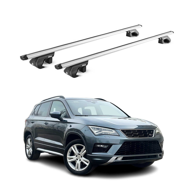 Barres de toit transversales ABE pour Seat Ateca KH 2016-2025 5 P Alu Gris 2x