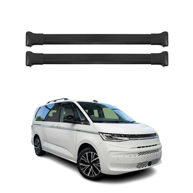 Barres de Toit Transversales pour VW Multivan T7 2022-2025 Aluminium Noir