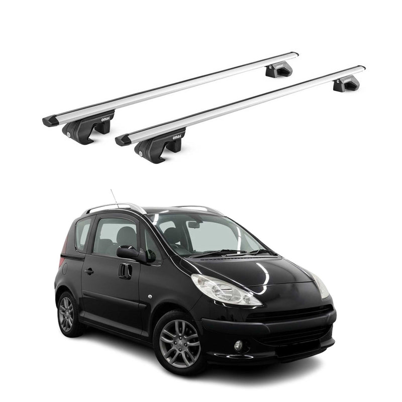 Barres de toit transversales ABE pour Peugeot 1007 2005-2010 3 P Alu Gris 2x