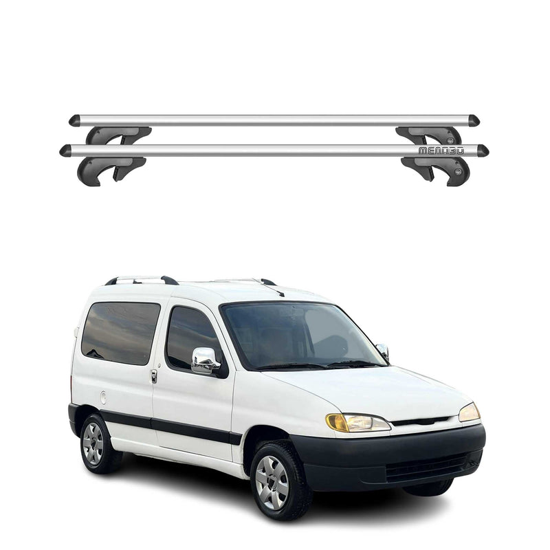 Barres de toit transversales pour Peugeot Partner Air 1996-13 90kg Alu Gris