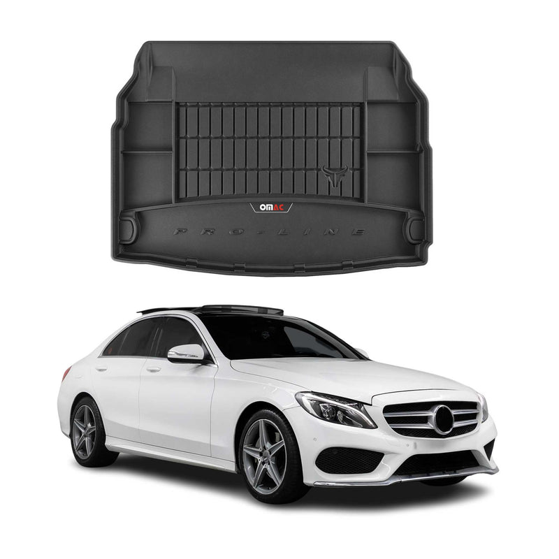 Tapis de Coffre pour Mercedes Classe C W205 2013-2022 TPE Noir