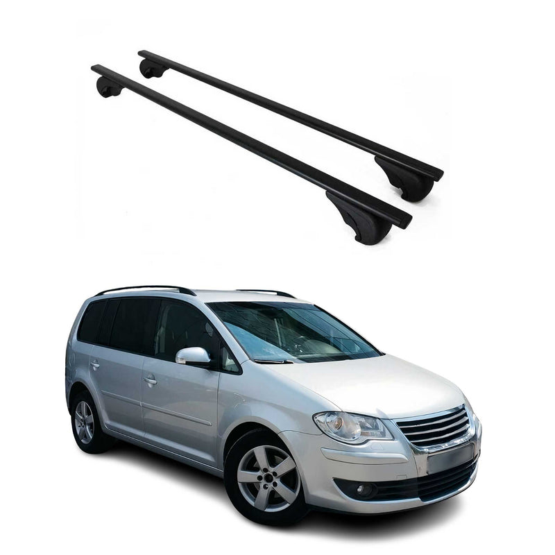 Barres de toit Transversales pour VW Touran 2003-2010 Fer Noir