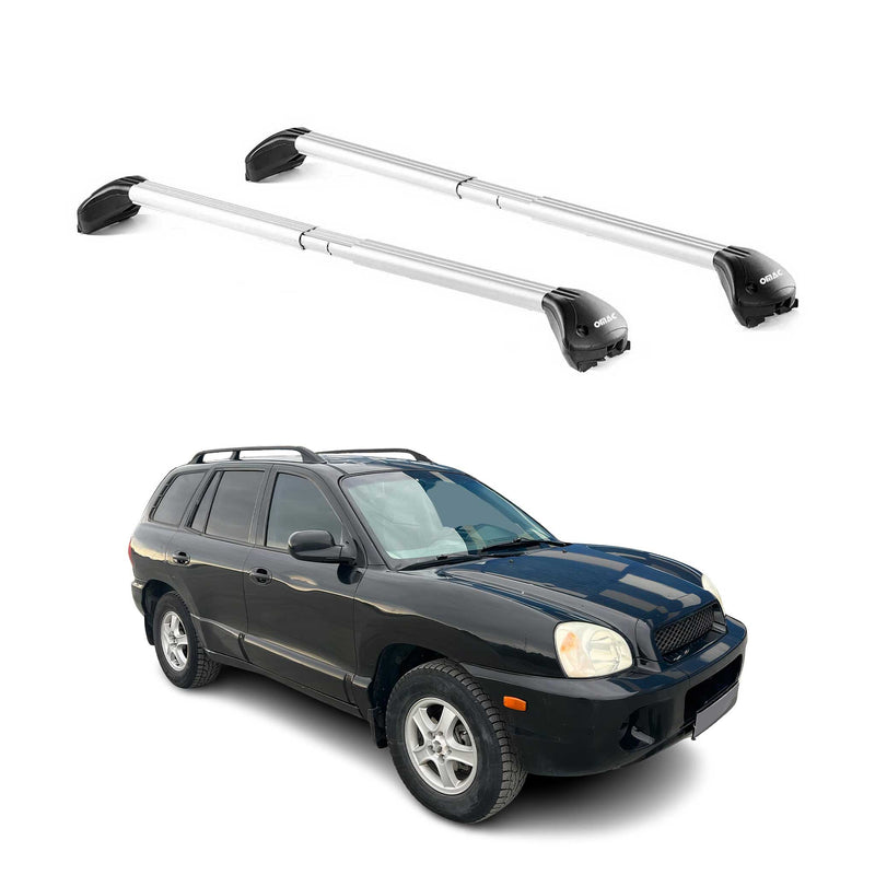 Barres de toit pour Hyundai Santa Fe 2000-2012 5P Gris Argenté 2 pièces ABE
