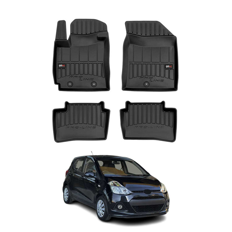 Tapis de Sol pour Hyundai i10 2013-2019 TPE Noir 4 Pcs