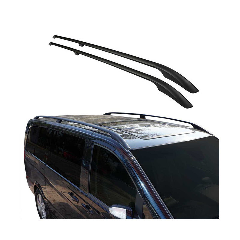 Barres de toit longitudinales pour VW Caddy 2021-2025 L1 Aluminium Noir 2x