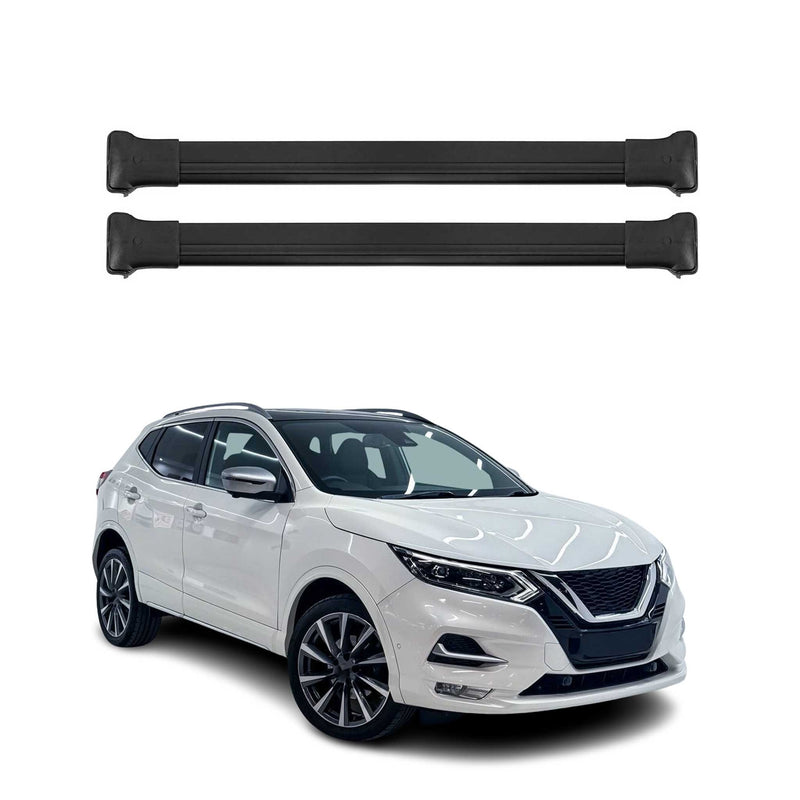 Barres de toit transversales pour Nissan Qashqai 2014-2021 Noir Aluminium