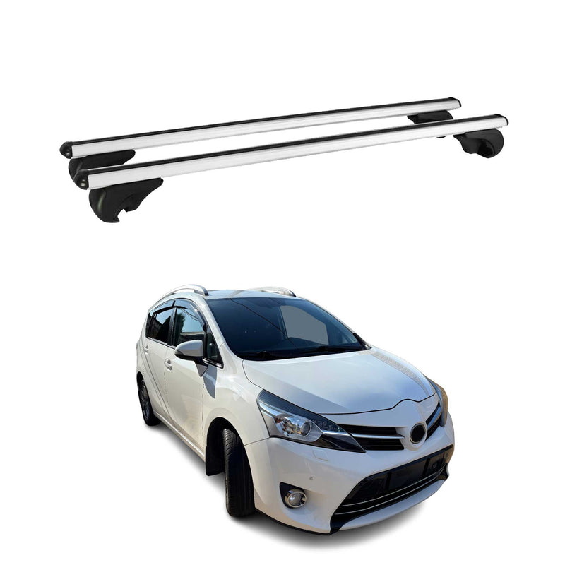 Barres de toit Transversales pour Toyota Verso 2009-2020 Aluminium Argent