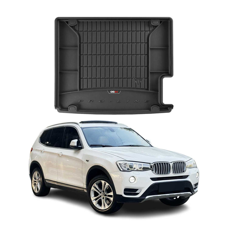 OMAC Tapis de coffre caoutchouc pour BMW X3 F25 2010-2017 Noir Premium