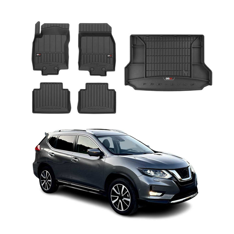 Kit Tapis de Sol et Coffre pour Nissan X-Trail 2017-2022 TPE Noir
