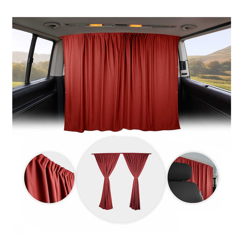 Rideaux De Séparation De Cabine pour Hyundai H350 H2 Protection Solaire Rouge