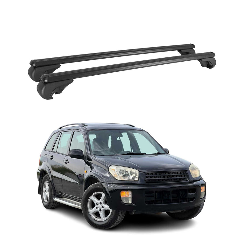 Barres de toit Transversales pour Toyota RAV4 2000-2005 Aluminium Noir