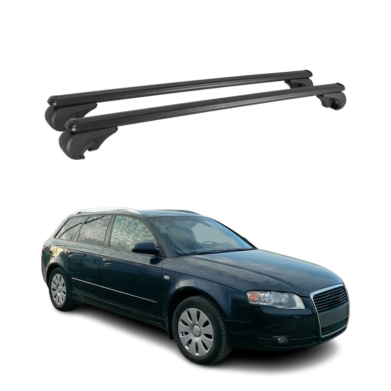 Barres de toit transversales pour Audi A4 B7 Break 2004-2008 Aluminium Noir