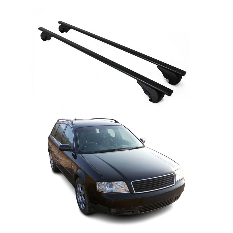 Barres de toit transversales pour Audi A6 C4 4A C5 4B Break Allroad 94-05 Noir