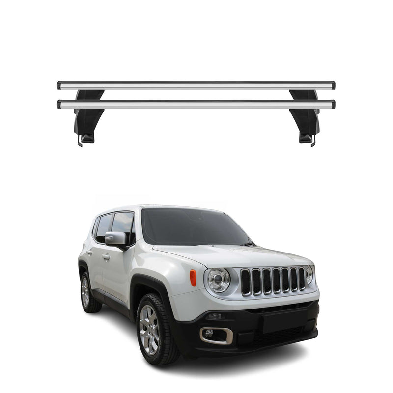 Menabo Barres de toit Transversales pour Jeep Renegade 2014-2018 Gris 2x